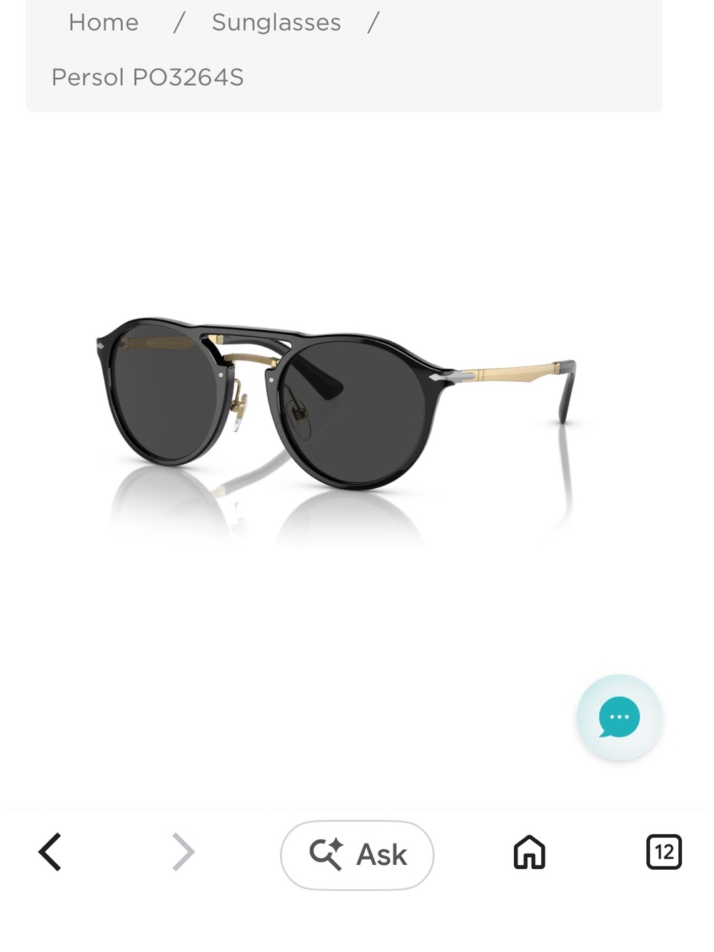Persol Black and gold sunglasses